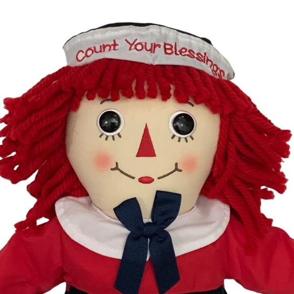 Raggedy Andy Count Your Blessings Embroidered Plush Retro Rag Doll Doll 17 Inch - Picture 5 of 16
